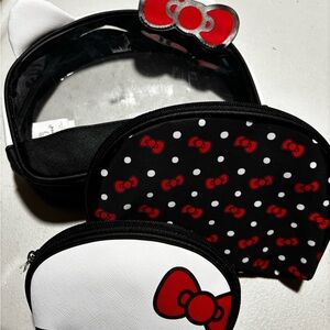 Sanrio Hello Kitty Black & White Kids Cosmetic Pouch Set